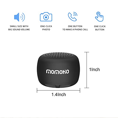 Momoho Mini Cassa Bluetooth, Altoparlante Bluetooth Portatile Speaker piccola Aggiornato BTS0011 per Interni, Esterni e Viaggi (Nero)