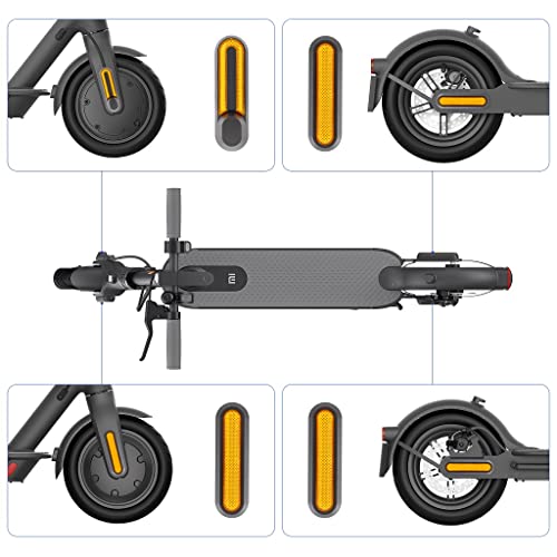 Natcoo Copriruota Monopattino Striscia Riflettente per Xiaomi M365, PRO, 1S, Pro2, Mi3, Copertura Protettiva Ruote Anteriori e Posteriori Pezzo Riflettente Accessori Scooter（Nero/Arancione