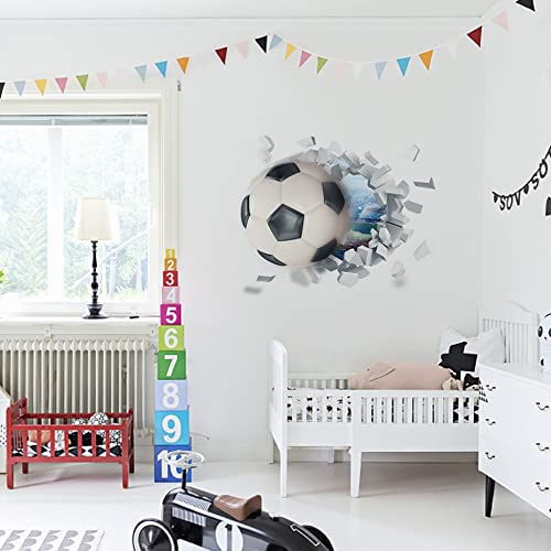 YunBey Adesivi da Parete 3D, Adesivi da Calcio Removibile, Adesivo Muro Decorativo Bambini, Calcio Stickers Murali per Camera da Letto per Ragazzi, Soggiorno