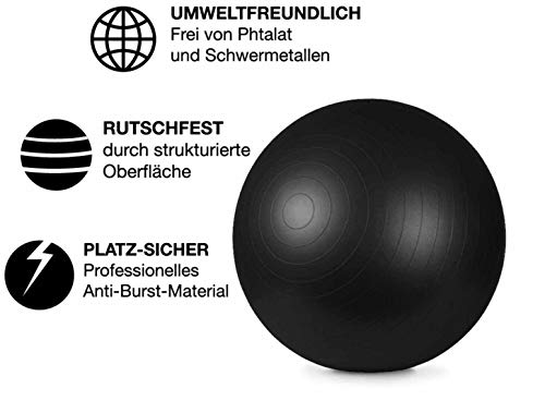 Palla da ginnastica Palla fitness Palla robusta per sedersi Palla da pilates/9 colori, diverse misure: da 55 a 85cm/con pompa incl/per riabilitazione e l'equilibrio/antiscivolo/85 cm / arancione