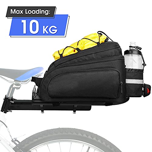 Greensen Portapacchi Posteriore per Bicicletta Portapacchi Regolabile Sedile Nero per Bagagli Carico da Neve Ripiano per Mountain Bike capacità 10 kg 33,3 x11,7 cm