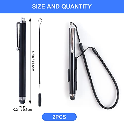 2 Pezzis Penna Touch Compatibile con Tablet/Samsung/Android/iOS/Smartphone, Stylus Stilo con Supporto e Filo a molla per uso Penna Pen Universale per Dispositivi Touchscreen Thermomix 5 e 6