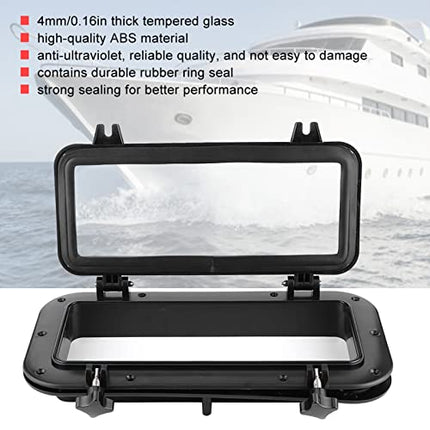 Bigking Oblò, oblò apribile 4mm Oblò Rettangolare in Vetro temperato Finestra Resistente ai Raggi ultravioletti per Yacht 400x200mm