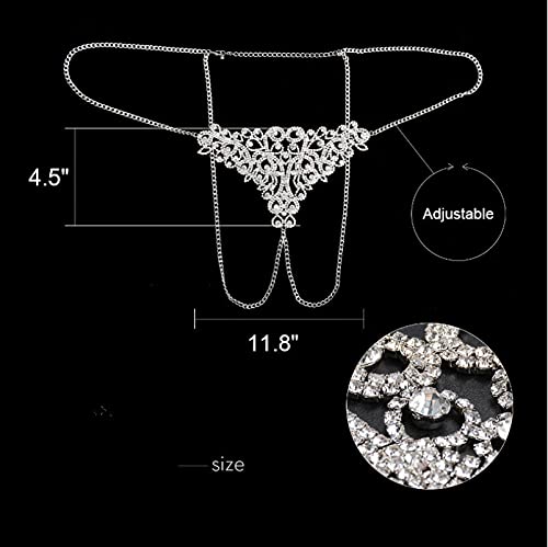 DUANQIAN Donna Catena di Reggiseno Bikini, Lingerie Sexy Catena di Strass con Catena in Cristallo Dorato, Accessori per Il Corpo, Gioielli per Donne e Ragazze Color Oro-Set