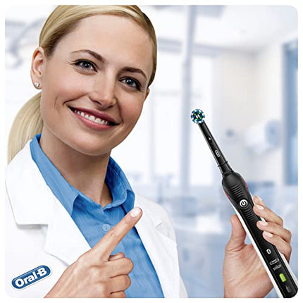 Oral-B Spazzolino Elettrico Ricaricabile Smart 4 4500 CrossAction, Nero, 3 Modalità Di Spazzolamento, 2 Testine, Custodia Da Viaggio Premium + Dentifricio Oral-B Sensibilità E Gengive Calm Classico