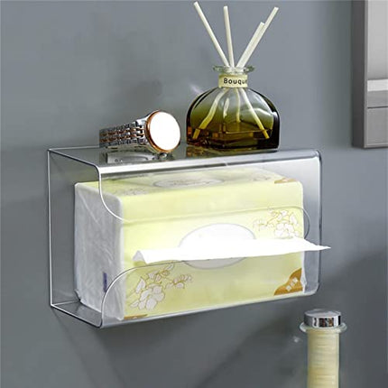 Richolyn Supporto per Scatola del Tessuto da Parete,Custodia Rettangolare in Tessuto da Parete Senza Chiodi | Porta fazzoletti da Parete per Soggiorno, Bagno, Cucina, Ufficio