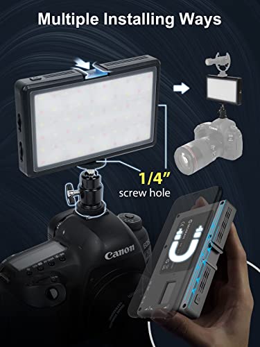 Luce Video, MOMAN ML8 Faretto Fotografia con Diffusore, Dimmerabile 2500K-9000K, Pannello LED Reflex con Funzione di Caricatore Portatile, TLCI/CRI 98+, Batteria 5000mAh, 190g, Cavo di Tipo-C Incluso