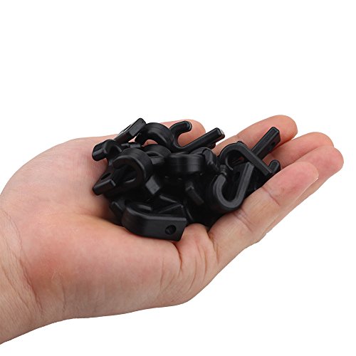 Ganci di ancoraggio, 25 pezzi Ganci a J Ganci di fissaggio in nylon nero per kayak Cavo elastico Canoe Accessori per barche