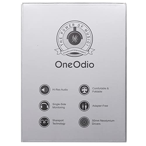 OneOdio Pro 10 Cuffie Over Ear, Cuffie Cablate con Shareporte Microfono, Jack 3,5 mm e 6,35 mm, Cuffie perRegistrazione, Mixaggio, Monitoraggio in Studio, DJ, Chitarra,Podcast, Cellulare, PC