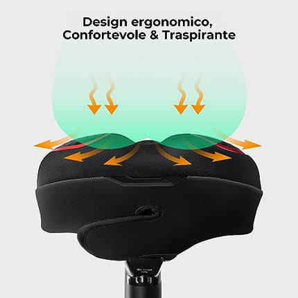 Coprisella Bici Gel, Copri Sella Bici, Ergonomico, Morbido e Confortevole, con Copertura Impermeabile, per MTB, Bici da Corsa, E-Bike