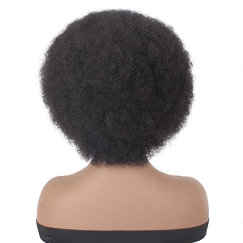 Xtrend Parrucche corte afro crespi ricci ricci neri soffici afro ricci parrucche sintetiche resistenti al calore parrucche morbide ricci ricci parrucche per donne nere 1B #