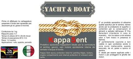 VERNICE KappaSent PER SENTINA,GAVONI BARCA GOMMONI PARATIE SMALTO BICOMPONENTE SATINATO (KG 1,2 (1+0,2 Cat), RAL6027 AZZURRO)