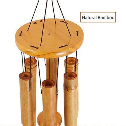 Rdutuok Carillon a vento in bambù, regalo commemorativo, in legno, per interni ed esterni, 81 cm, per giardino, cortile, patio e decorazioni per la casa