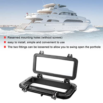 Bigking Oblò, oblò apribile 4mm Oblò Rettangolare in Vetro temperato Finestra Resistente ai Raggi ultravioletti per Yacht 400x200mm