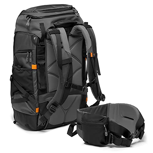 Lowepro Pro Trekker BP 550 AW II Zaino Fotografico Outdoor con Divisori MaxFit per Laptop/iPad 15", Pro Mirrorless e DSLR, Sony, Canon, Nikon, Gimbal, Drone, DJI, Nero/Grigio Scuro