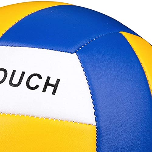 Wuzfully Pallone da Pallavolo Soft Touch Pallone Volley per Bambini/Adulti,Taglia Ufficiale 5 (Blu/Giallo/Bianco)