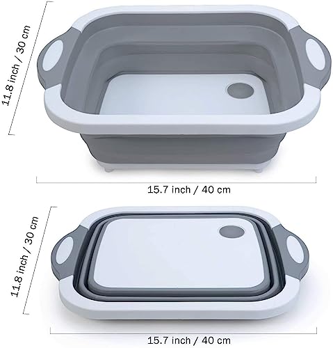 Vilik Home-tagliere multifunzione pieghevole 3 in 1 - per tagliare, lavare e scolare- multiuso e salvaspazio