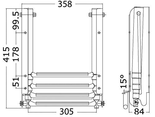 PIMAR SCALETTA A Scomparsa Inox 316 4 GRADINI con Chiusura Anti Vibrazione Barca Nautica