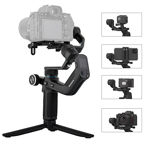 SCORP Mini [ufficiale] stabilizzatore 4 in 1, Gimbal stabilizzatore 3 assi per smartphone, Gopro, action camera e fotocamera mirrorless, touch screen, 13 ore di durata della batteria