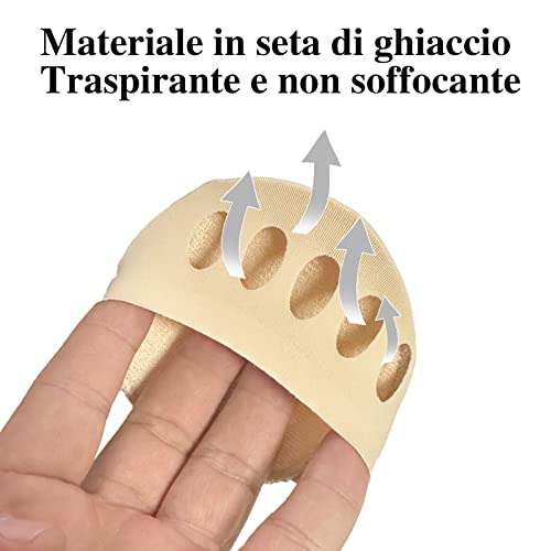 6 Paia Cuscinetti Metatarsali Donna, Cuscinetti per Avampiede in PCuro Cotone, Forefoot Cushion Pads, Cuscinetti per Piedi Allevia L'affaticamento e il Dolore ai Piedi