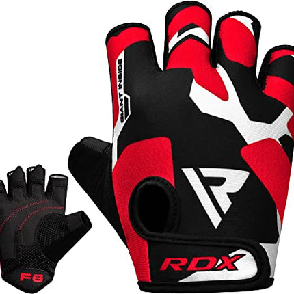 RDX Guanti Palestra Sollevamento Pesi Fitness, Antiscivolo Imbottito Presa Protezione, Elastico Traspirante, Powerlifting Bodybuilding Forza Allenamento Ciclismo Calisthenics Gloves, Uomo Donna