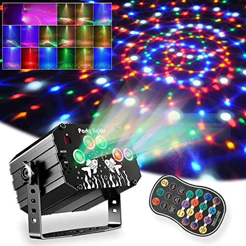 Luci a LED RGB attivate dal suono per DJ e discoteca, mini stroboscopico con telecomando per bambini, compleanni, feste di karaoke, matrimoni, bar[Classe energetica A+++]