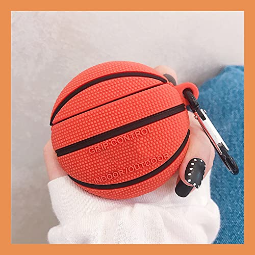 Viwind Cover AirPods 2 & 1 Generazione Custodia AirPods 2 1 Divertenti Silicone,3D Cartoni Animati AirPod 2 & 1 con Moschettone Portachiavi [Antiurto & Supporto Ricarica Wireless]-Basketball