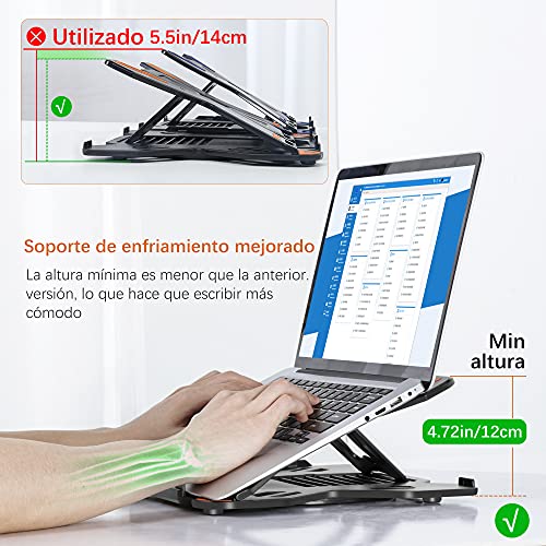 TopMate Supporto per Laptop per Scrivania Regolabile in Altezza, Supporti Portatili Computer Girevole, Appoggia PC Portatile con Supporto Telefono, Supporto Notebook per MacBook Air Pro 10-17"