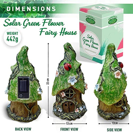 The Incantato Garden Casa delle Fate Ornamento Fiore Verde Decorazione Esterna Fata Giardino Accessori Statua Elfo Pixie Fairies Casa