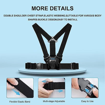 TELESIN Supporto per cintura toracica per telefono cellulare, Accessori per fotocamere d'azione compatibili per GoPro Hero 11/10/9 DJI Insta360 iPhone ecc.