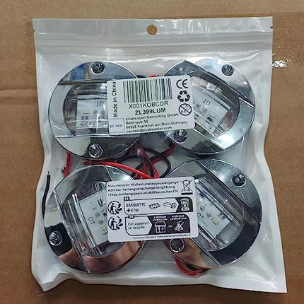 Greluma 4 Pcs Luci interne per barche marine rotonde Montaggio a poppa Luci di ancoraggio di poppa a LED Luci notturne a LED per la pesca, Luce di cortesia a LED blu sul ponte, IP67 Impermeabile