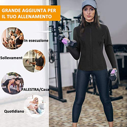 Gotoly Maglia Sauna Dimagrant Donna Tuta per Sudare Dimagrire Fitness Manica Lunga T-Shirt Fascia Dimagrante Canotta Termici Sportiva Gilet Body Shaper (Nero, M)