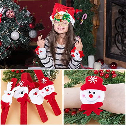 FLOFIA Kit di 20pz Accessori Travestimenti Natalizi 6pz Cappello Natale 6pz Occhiali Natalizi 4pz Cerchietti Natalizi 4pz Clap Circle per Decorazione Divertenti Ragazzi Raggazze Festa di Natale