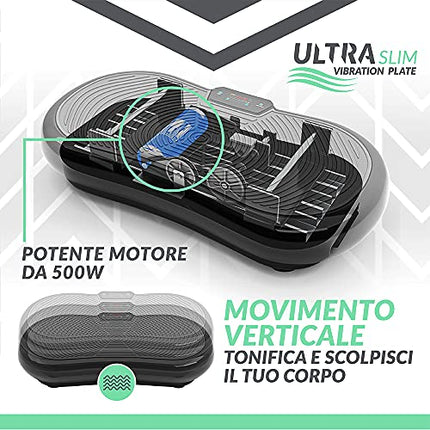 Fitness Pedana Vibrante Ultra Slim | 5 Programmi + 180 Levelli | Altoparlanti Bluetooth | Dimensioni Ridotte | Design Made in UK | Performance Durevole