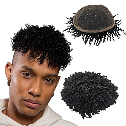 360 parrucche da uomo del merletto completo per il sistema di sostituzione dei capelli degli uomini neri di Afro 8×10 pollici (#1 8mm)