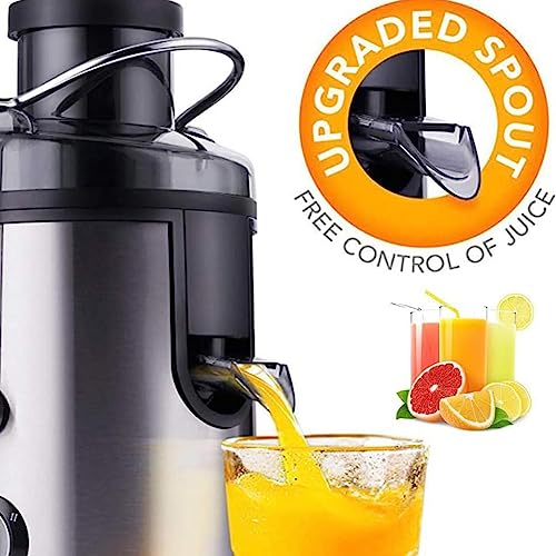 SOKNAY 800W Centrifuga Frutta e Verdura, 2 Velocità, 65MM Apertura di Riempimento Larghezza, Acciaio Inossidabile, Nero