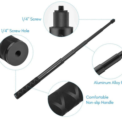 Bastone per Selfie Estensibile Monopiede Treppiedi con Adattatore per Bici e Moto, compatibile con Telecamera d'azione GoPro Hero Insta360