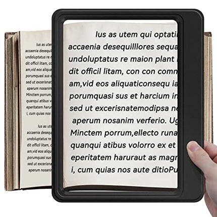 Lente di ingrandimento a pagina intera per la lettura, lente d'ingrandimento 5X grande e leggera che offre un'area di visualizzazione uniformemente, perfetta per ipovedenti e anziani