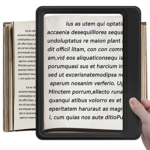 Lente di ingrandimento a pagina intera per la lettura, lente d'ingrandimento 5X grande e leggera che offre un'area di visualizzazione uniformemente, perfetta per ipovedenti e anziani