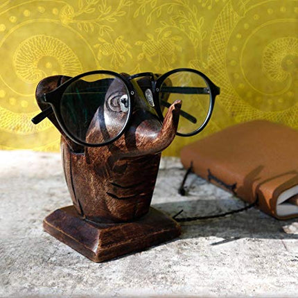 Ajuny - Supporto per Occhiali in Legno, a Forma di Elefante, per casa, Ufficio, Tavolo Decorativo