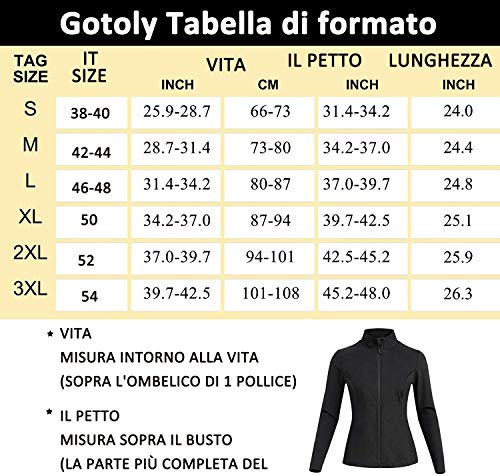 Gotoly Maglia Sauna Dimagrant Donna Tuta per Sudare Dimagrire Fitness Manica Lunga T-Shirt Fascia Dimagrante Canotta Termici Sportiva Gilet Body Shaper (Nero, M)