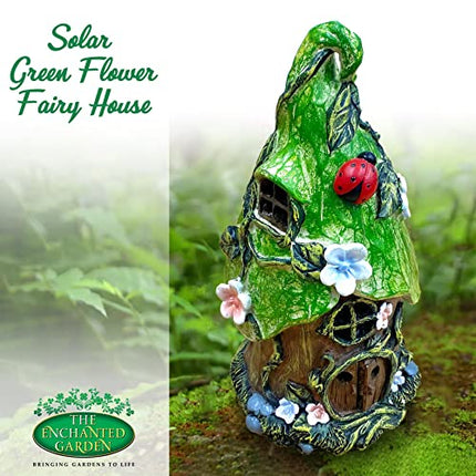 The Incantato Garden Casa delle Fate Ornamento Fiore Verde Decorazione Esterna Fata Giardino Accessori Statua Elfo Pixie Fairies Casa