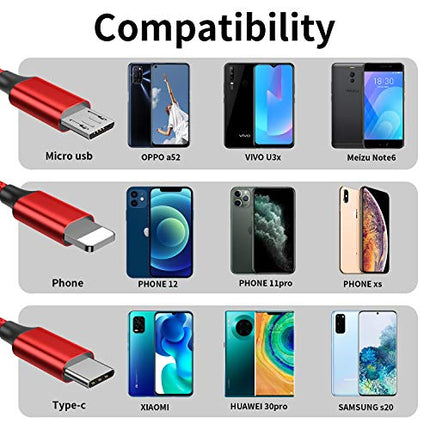 Multi Cavo di Ricarica, [1.5M] 3 in 1 Nylon Cavo Cavetto Micro USB/Tipo C Cavo di Ricarica USB per Nexus 6P 5X/Google Pixel/Samsung Galaxy/Huawei/Honor/Xiaomi/LG