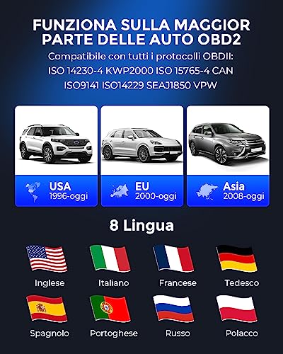 mucar CDL20 Diagnosi Auto Tutte Autodiagnosi OBD2/ EOBD con funzioni OBDII odb2 diagnostica in Italiano del Motore Strumento diagnostica per autoveico