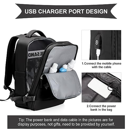 SZLX Zaino da viaggio grande da donna da viaggio zaino da escursionismo sportivo da esterno impermeabile zaino da scuola casual laptop da 14 pollici con porta di ricarica USB scomparto per scarpe