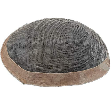 Parrucca Uomo PU e Pizzo Toupee Europeo Pezzi Per I Pacini Umani, protesi capelli uomo Piaccelli 9×7 Pollici Skin Sottile 0.06 cm Spessore Uomini Parrucca in Nero Naturale