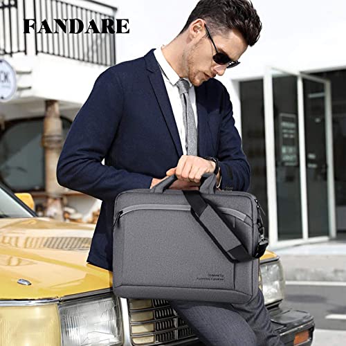 FANDARE Borsa Porta PC Borsa per 12.9 pollice Laptop Borsa Messenger Borsa a Tracolla Ventiquattrore per Donna Uomo Insegnanti Scuola Viaggio Lavoro Università ScuolaGrigio scuro