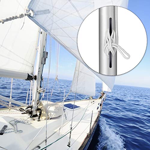 VORCOOL 6 Pezzi Asta Bandiera Barca con Telo Drizza per Tendalino Incluso Bitte in Ghisa Tirante Viti per Bitte Yacht Nylon Fissaggio Mm+Mm Gancio Ganci Attacco Vite Cieca Strumento Cime