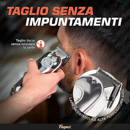 Fagaci Tagliacapelli Professionali con Taglio Estremamente Fine, Tagliacapelli Cordless per Uomo, per Barbiere, per Kit Taglio Capelli, Elettrico, Maquina de Cortar Cabello