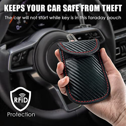 Todoxi Faraday - Custodia per chiavi auto, confezione da 2 chiavi per auto, con blocco del segnale, Faraday, RFID